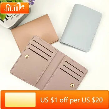 Нов обикновен гланц малък портфейл за жени, кратък лесен женски чантата с бутони, шофьорска книжка, кредитна карта, чанта за карти