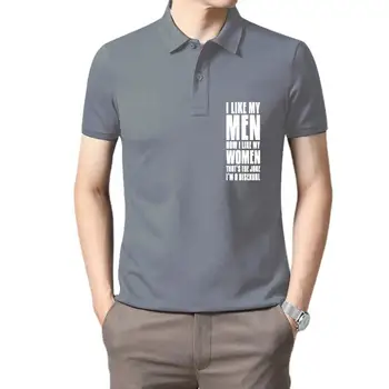 Облекло за Голф мъже С Принтом I Like Men And Women Подарък За Бисексуални Мъже Смешно Дамски Известната Възрастен Поп-тениска поло тениска за мъже