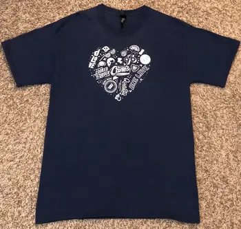 Официална мъжка тениска Raising Cane's 1 Love Crew, изготвен по поръчка, тъмно синьо M