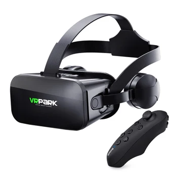 Очила за виртуална реалност VRPARK J20 3D Очила за виртуална реалност За смартфони 4.7 - 6.7, игри за Iphone и Android, Стерео с контролерите на слушалки