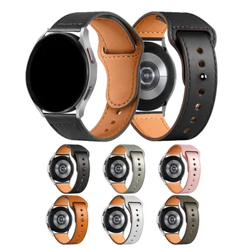 Подходящ за Samsung Watch Galaxy Watch 4 каишка поколение 5PRO Samsung Watch 6 каишка от естествена кожа