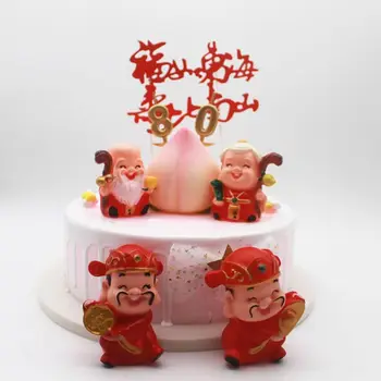 Свещ за торта Shou Gong Shou Po New Happy Birthday Празнична свещ за украса на торта в чест на рождения Ден на Китай