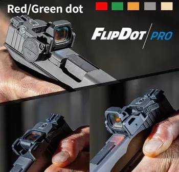 Сгъваем тактически червено-зелен точков мерник за стрелба с пистолет на открито, Отразяваща мерник за ловна пушка, Холографски Глок tactical optic