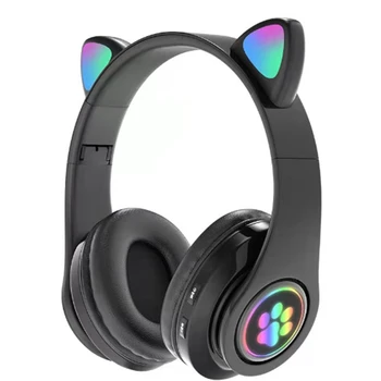 Слот слушалки с харесван уши B39, Bluetooth-съвместима безжична слушалка с микрофон, стереомузыка, сгъваема слушалки (черен)