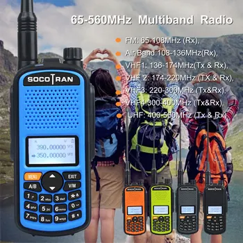 Сокотранская Преносима Радиостанция VHF UHF 65-520 Mhz GPS IP68 Водоустойчив Bluetooth NOAA Честота на Сканиране Автоматично Съвпадение на Честотата