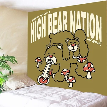 Стенен гоблен с мультяшными животни, декорация във формата на мечка с букви, гоблен с лисици ръка, гоблени със заек, хол в общежитието, детска декоративна