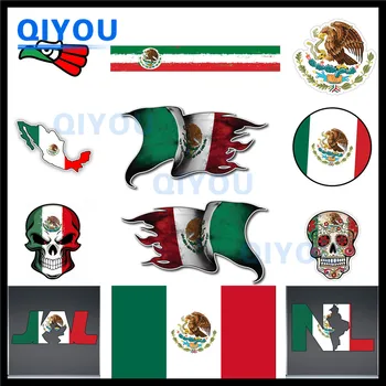 Стикер с флага на Мексико, автомобилна лента, етикети с флага моторните състезания, икона на Мексико, стикер с патриотизъм, стикери моделът, каска, лаптоп