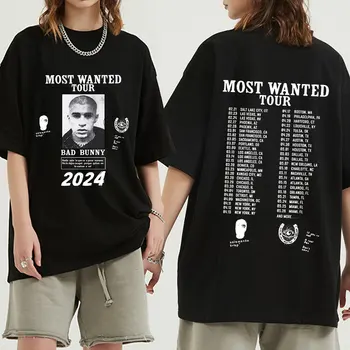 Тениска Bad Бъни Most Wanted Tour 2024, Тениска Nadie Lo Que sabe от ла пресата Va A Pasar Lord, Мъжки ризи в стил хип-хоп с къс ръкав, Градинска облекло