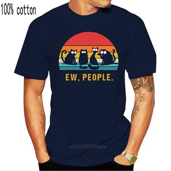 Тениска Ew People Meowy Cat Влюбените, размер S-3Xl, за младите хора на средна възраст, тениски за възрастни хора