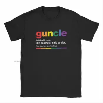Тениска Guncle Definition цвят на ириса на гордост, забавна за чичо-гая, тениски за мъже, обикновените най-Новите тениски, панталони за мъже.