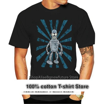 тениска с кръгло деколте и принтом от 100% памук, Реколта тениска Bender