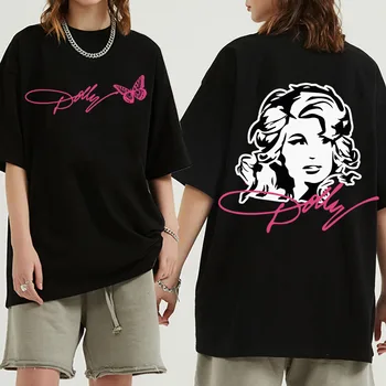 Тениски Dolly Parton в стил кънтри, модни мъжки и дамски ризи в стил харадзюку с кръгло деколте и къс ръкав, подарък от феновете си
