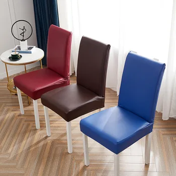 Трехслойные калъфи за столове, изкуствена кожа, гъвкави водоустойчиви калъфи за столове за трапезария, многоцветни по желание