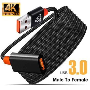 Удлинительный кабел USB 3.0 от мъжа към жената, кабел за високоскоростен пренос на данни В найлонов оплетке, тел за бързо зареждане, кабел за данни за уеб камера, геймпад