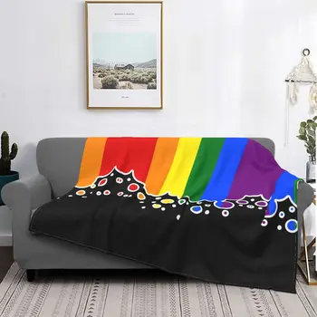Флисовое одеяло с флага на гей-прайда, покривки за ЛГБТ дъгата, одеяла за лесбийките, за легла, Кувертюри за домашно дивана