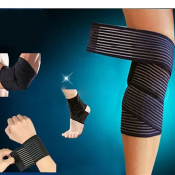 Хлопчатобумажный еластична превръзка за китката, долната част на краката, лактите, краката, глезените, Компрессионный бандаж за подкрепа на коляното, Спортна лента за безопасност на фитнес