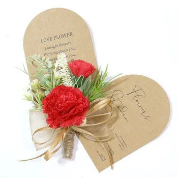 Червени Изкуствени Цветя, Бутониери За Младоженеца На Китката Сватбени Аксесоари за Булката на Сватбата